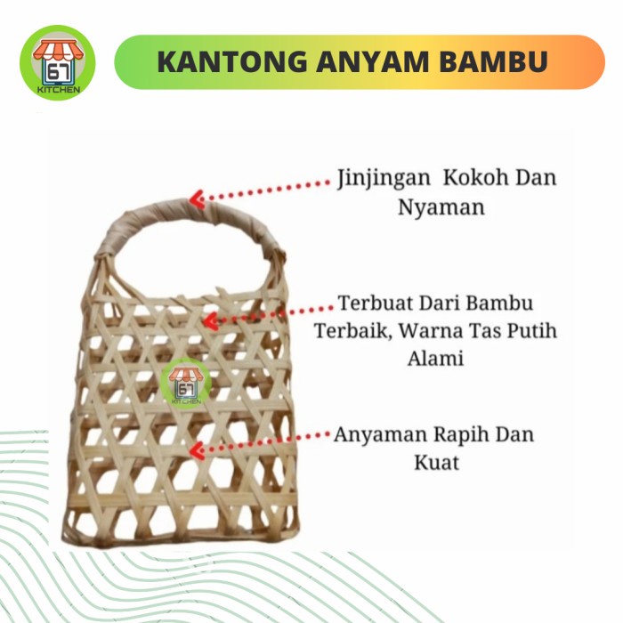 [Box] Keranjang Anyam Bambu Kantong Anyam Tas Souvenir Anyaman Bambu Murah [Serbaguna]