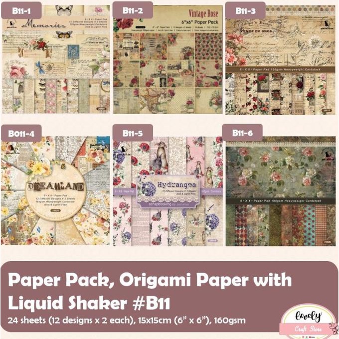 

24Pcs/Set Scrapbook Paper Pack Jurnal Origami 15X15Cm Vintage/Retro#11