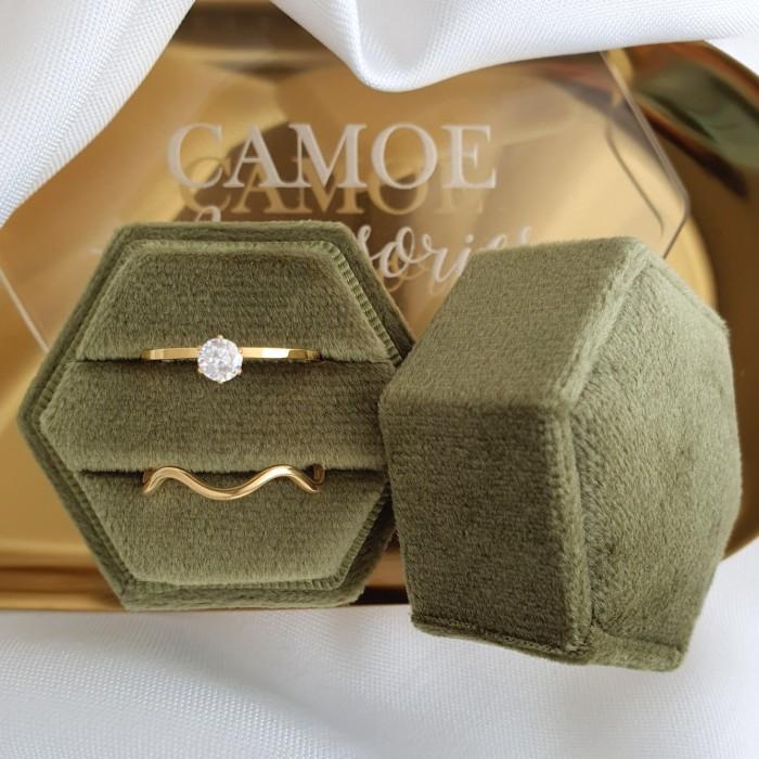 BISA COD - CAMOE - ENGAGEMENT RING BOX / COUPLE VELVET RING BOX