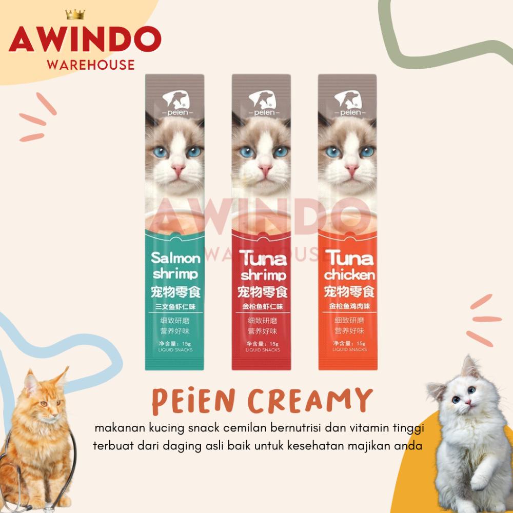 PEIEN CREAMY CAT - Makanan Snack Cemilan Kucing Adult Kitten Peien Cat Strips 15gr