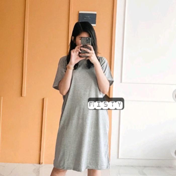 BISA COD - GABELLA DRESS DASTER KAOS TUNIK WANITA BAJU TERUSAN TSHIRT KOREA