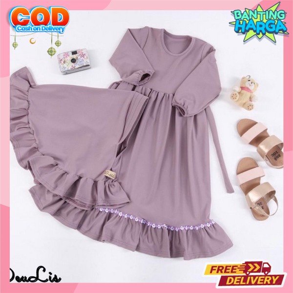 Gsmis Mengaji Maxi Baju Gamis Anak Muslim Amira Syari Kids Fashion Perempuan Remaja Cewek Putri Mode