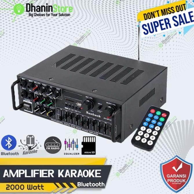 Power Amplifier Bluetooth Karaoke Class D Stereo Super Bass 2000 Watt Kualitas Premium