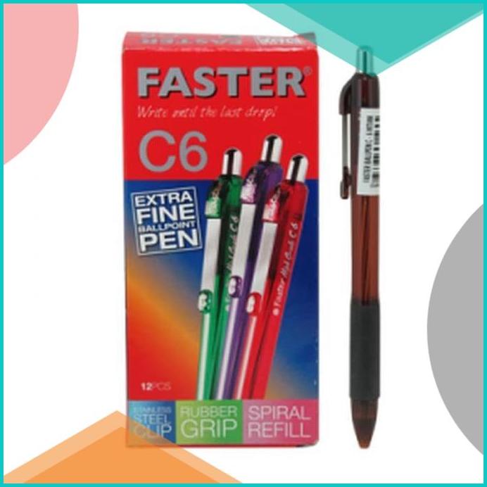 

Pulpen / Ballpoint Faster C6 Warna Hitam / Biru 1Lusin 16novz3 tools