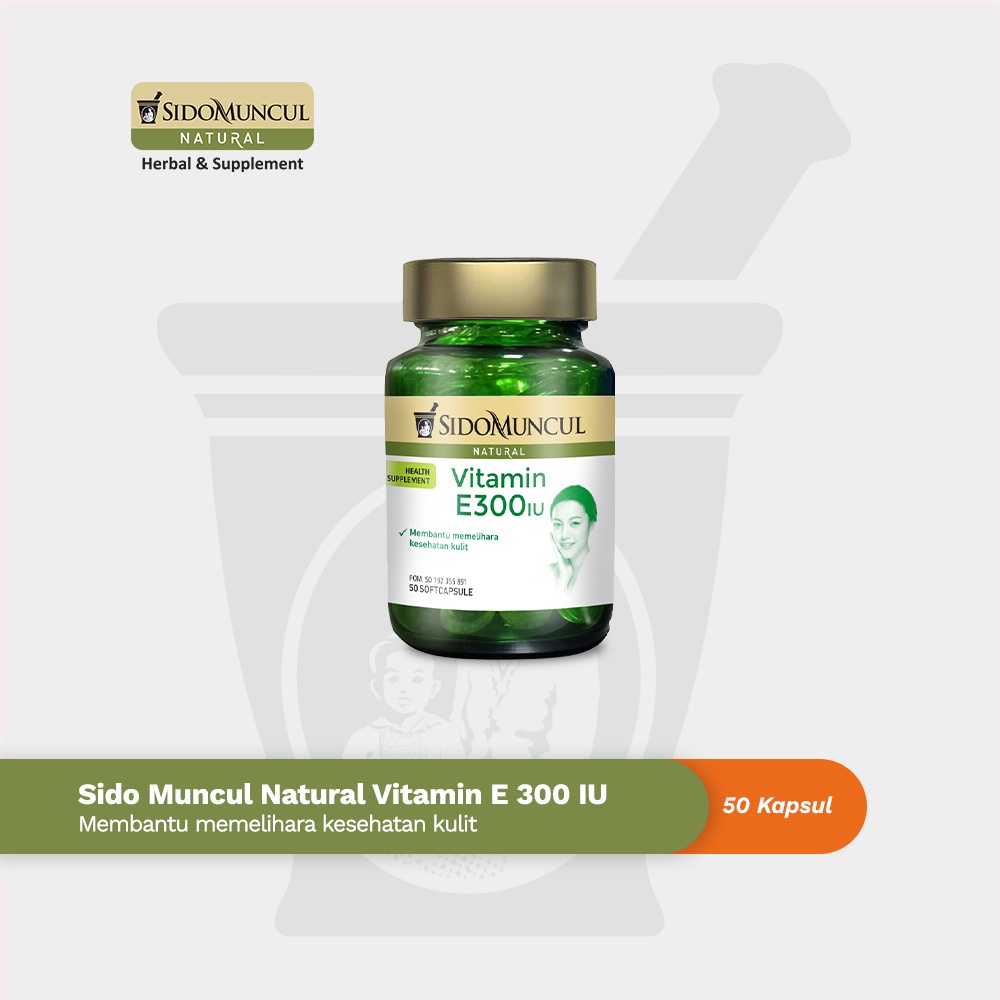 Sido Muncul Natural Vitamin E 300 IU Soft Capsule 50 Kapsul + Sido Muncul Jamu Tolak Angin 10's