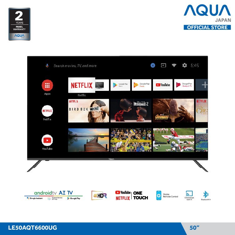 TV LED AQUA 50 inch LE 50AQT6600 ANDROID SMART 4K UHD