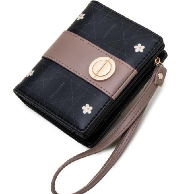 Dompet Lipat Wanita Prettyzys Original Cewek Lucu Kulit Hitam Camarin Jill.Olstore