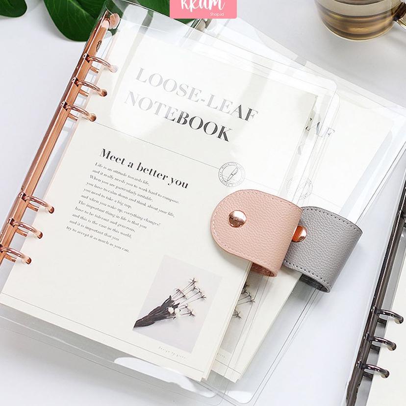 

Elegant Binder A5 Transparan Binder With Clip Note Book Rose Gold Binder