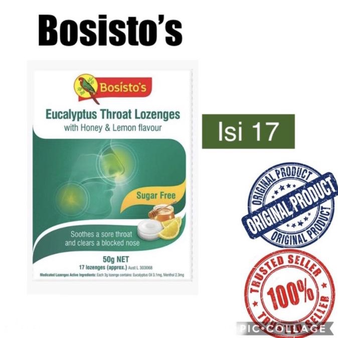 

Bosistos Eucalyptus Throat Lozenges Permen Tenggorokan 50G