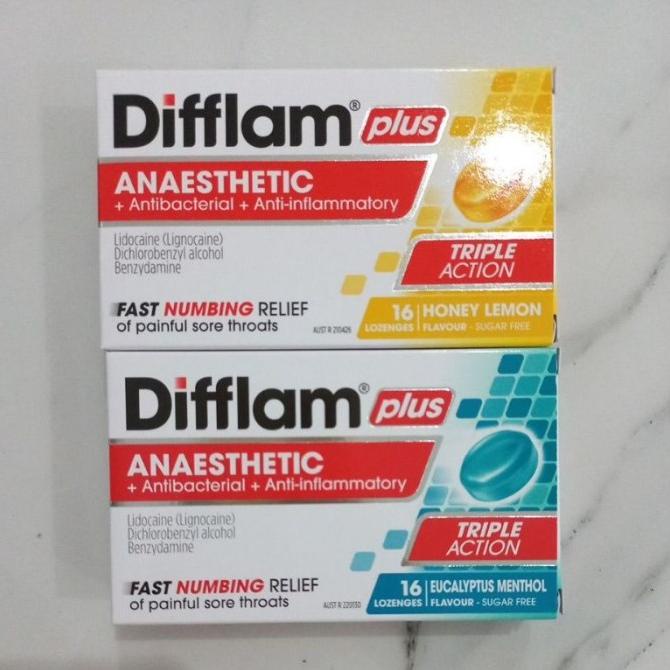 Difflam Plus Anaesthetic Sugar Free 16 Lozenges
