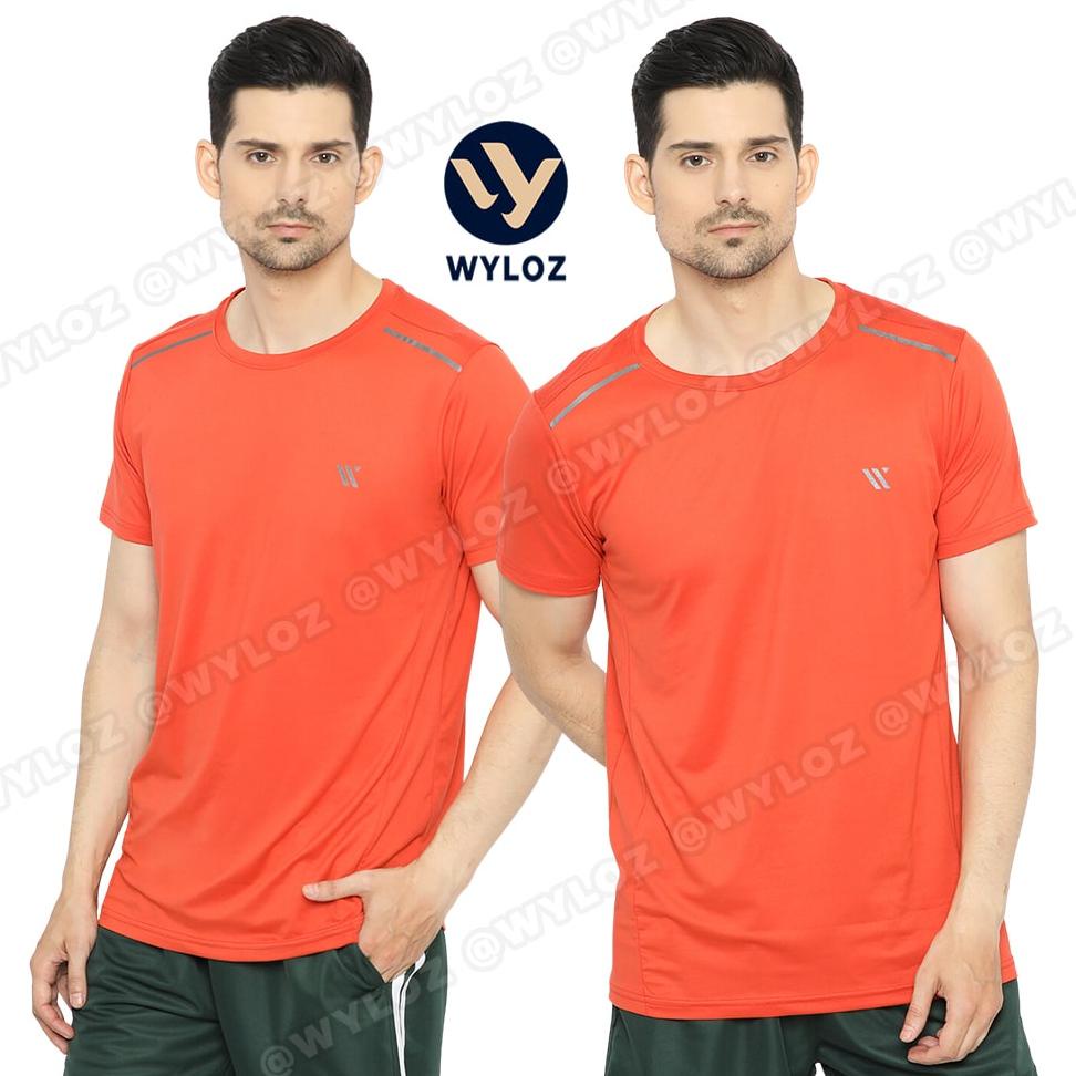 Terlaris Baju Olahraga Kaos Sport Lengan Pendek Gym Fitness Sport Pria Cowok Laki Laki Orange