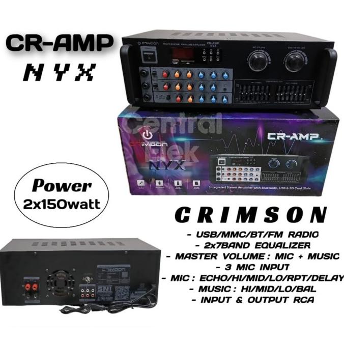 Amplifier Crimson Cr Amp Nyx Profesional Karaoke Amplifier Cramp Nyx Kualitas Premium