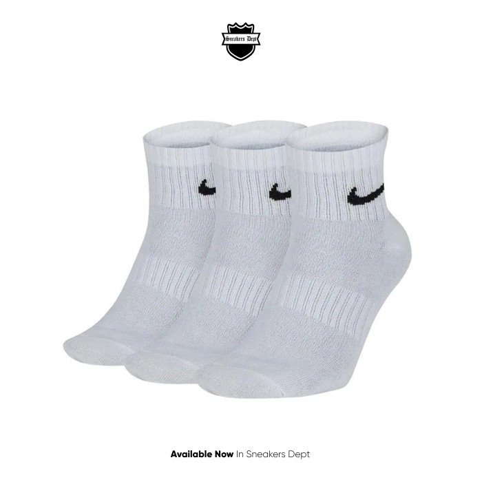 Kaos Kaki - Kaos Kaki Pria Nike Everyday Lightweight Ankle 3P White Original