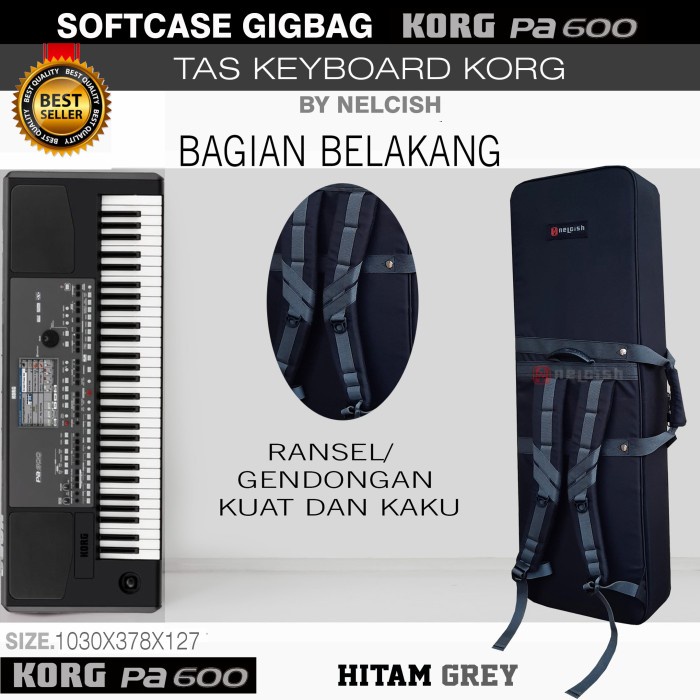 Softcase Gigbag Tas Keyboard Korg PA 600 Sarung Cover Korg by NELCISH