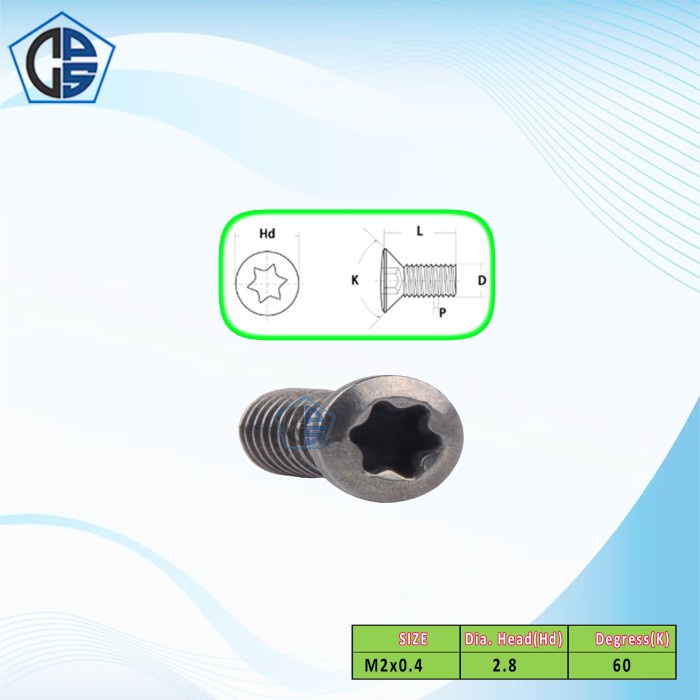 Baut Holder M2x5-6 Baut Bintang Baut Pisau Bubut 2 Baut Insert M2x5-6