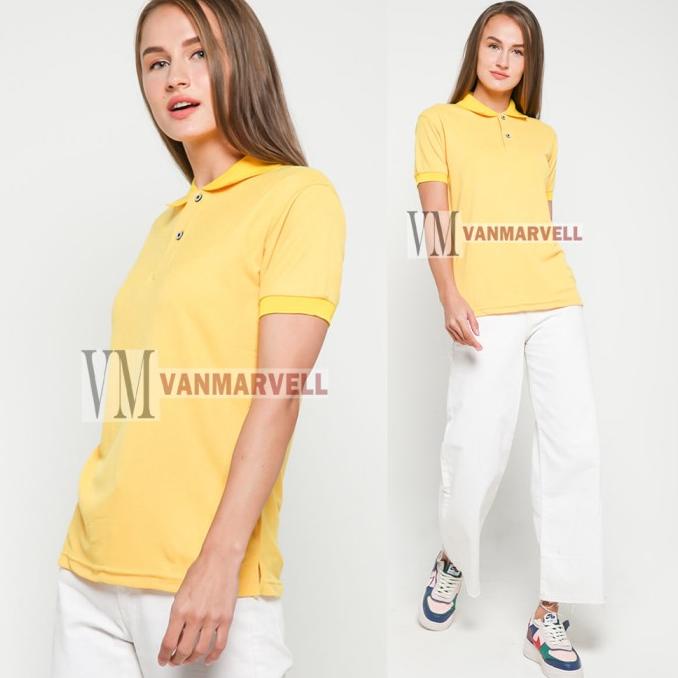 Kaos Polo Shirt Polos Kuning - Kaos Polos Berkerah Kuning