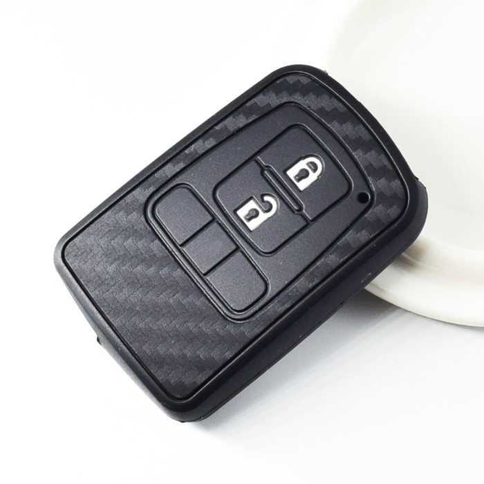 TERLARIS Car Key Cover Silicone Carbon For Toyota Voxy , Sienta