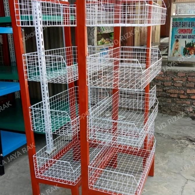 Rak ciki toko warung Chiki Snack serbaguna 4 susun murah