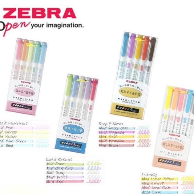 

Zebra Ldliner Higlihter Set 5 Warna