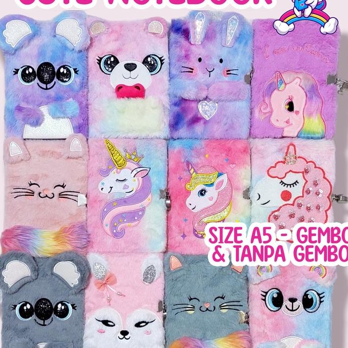 

Ready Notebook Unicorn Buku Tulis Agenda Diary Unicorn Fur Sequin A5 Buku Unicorn Bulu, Buku Bulu
