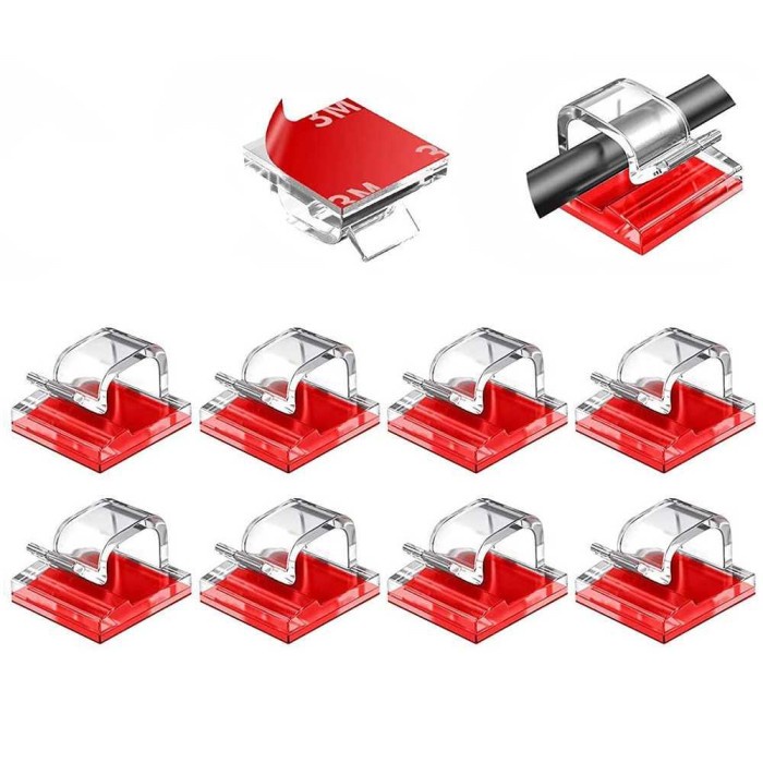 

Klip Kabel Organizer Cable Clip 10 PCS - XK001 - Red