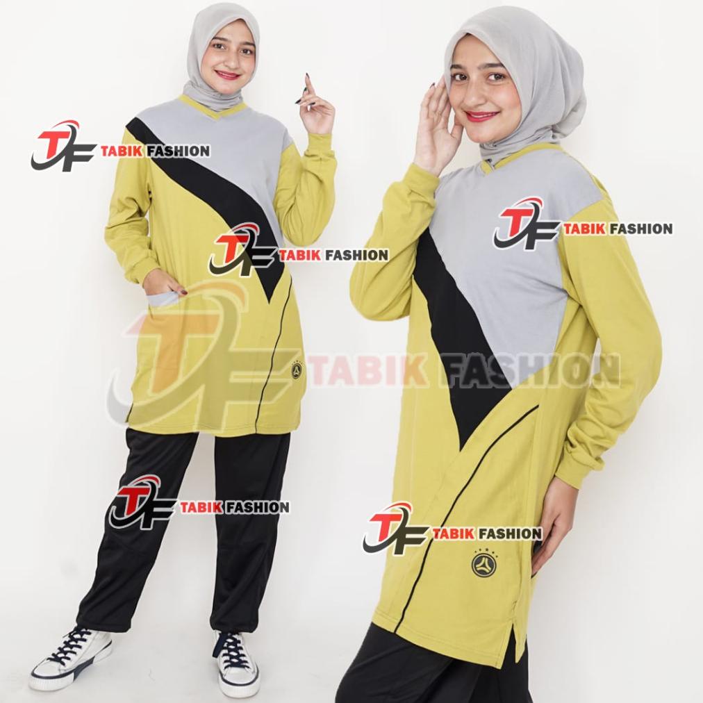Bisa Cod Setelan Baju Olahraga Wanita Tunik Lengan Panjang / Setelan Baju Olahraga Wanita / Setelan 