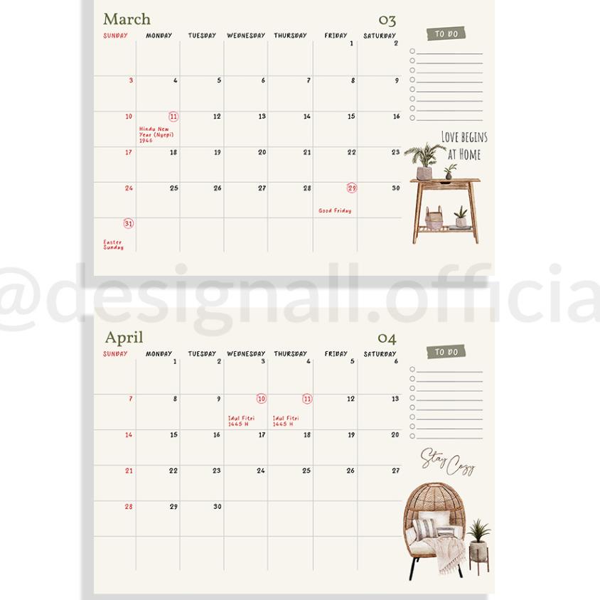 

Designall Kalender 2024 Aesthetic Meja / Kalender Duduk Spiral Hw (Free Okt - Nov - Dec 2023)