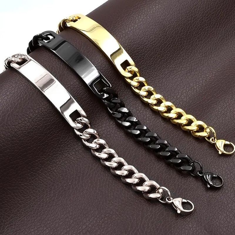 GELANG TITANIUM RANTAI PLAT PRIA GR5