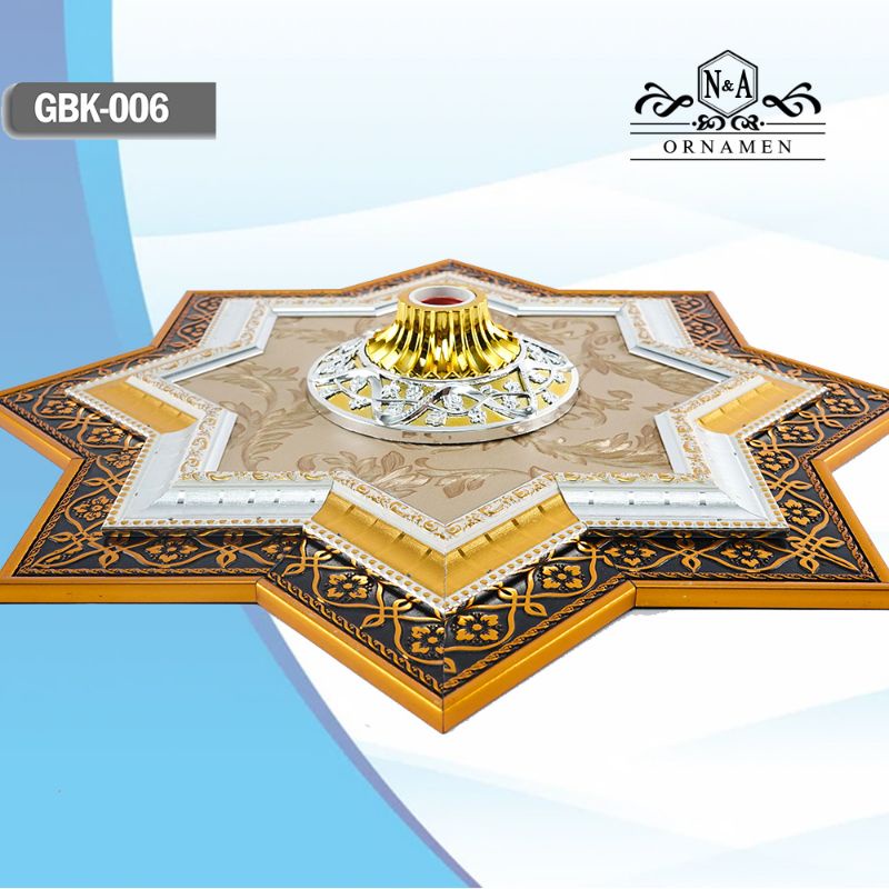 Ornamen Plafon Mewah Model GBK 50X50 CM | Fitting Lampu Hias | Ornamen Pvc Gypsum Grc | Dekorasi Rua