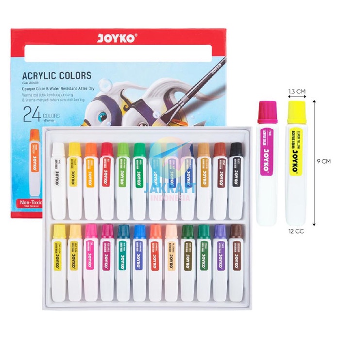 

CAT LUKIS AKRILIK SET 24 WARNA JOYKO ACC-12ML-24 ACRYLIC COLOR PAINT ORIGINAL TERBARU