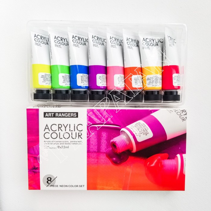 

CAT AKRILIK / ART RANGERS ACRYLIC COLOUR NEON COLOR SET 8 COLORS 22 ML ORIGINAL TERBARU