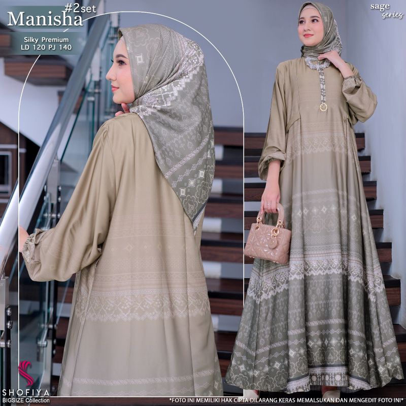 Manisha#2 dress set jumbo by shofiya, material silky premium