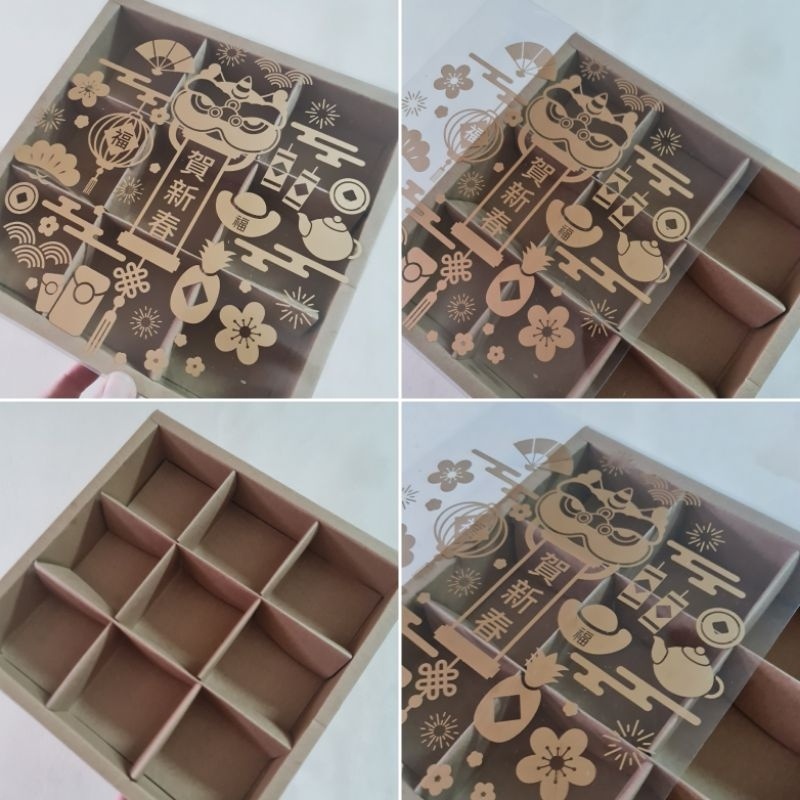 

5 pcs dus box fruitpie brownies motif imlek cokelat sekat 9 uk 7.3 cm
