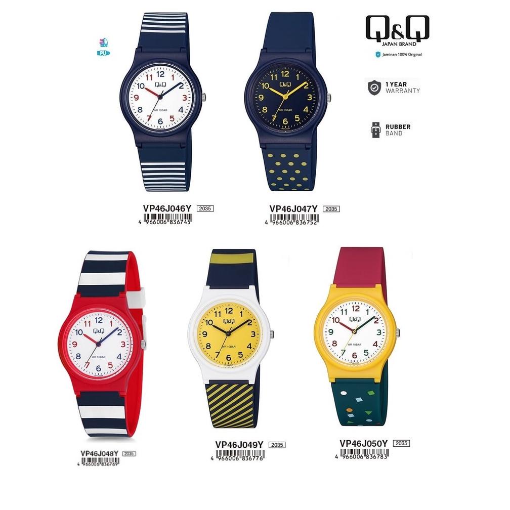 Gratis Ongkir Se Indonesia  Q&Q QNQ QQ VP46 VP46J VP46J046 - 059 VP46J046Y - 059Y ANALOG WATCH RUBBE