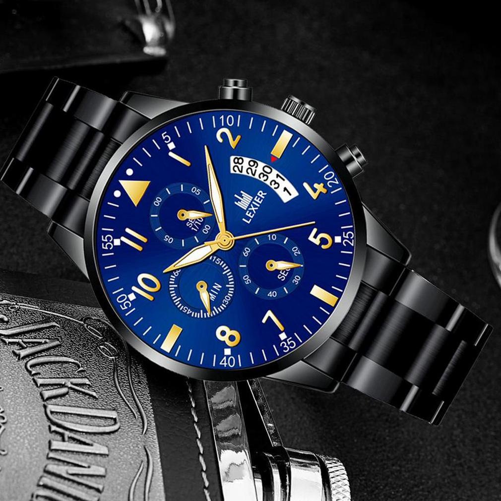 Special Jam Tangan Pria LEXIER Model Kasual Bisnis Terbaru 2024 Band Stainless Steel Waterproof Watc