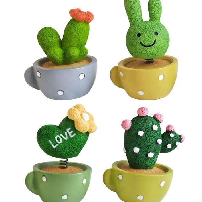 Pajangan Dashboard Mobil Kaktus Goyang Ni 1 Set 4 Pcs