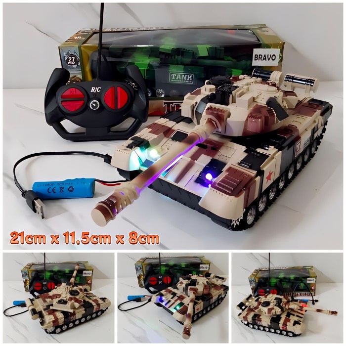 Mainan Tank Remote Control Rc War Tank Remot Bisa Battle Tembak Peluru