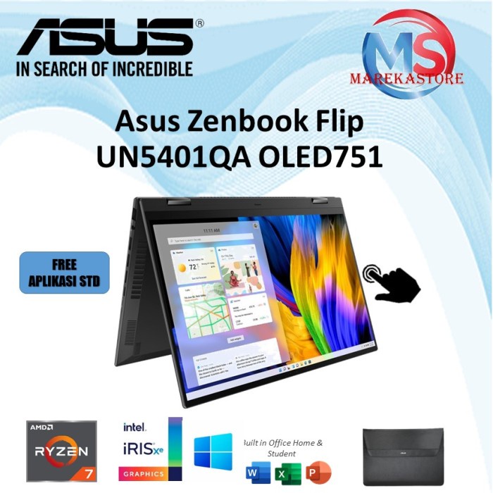 ASUS ZenBook Flip UN5401QA OLED751 AMD Ryzen 7 5800H 16GB 512GB W11