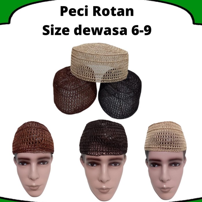Peci Rotan Kalimantan Songkok Kopiah Akar Rotan
