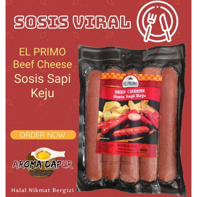 

BERKUALITAS EL PRIMO BEEF CHEESE SOSIS SAPI KEJU 500 GRAM SALE