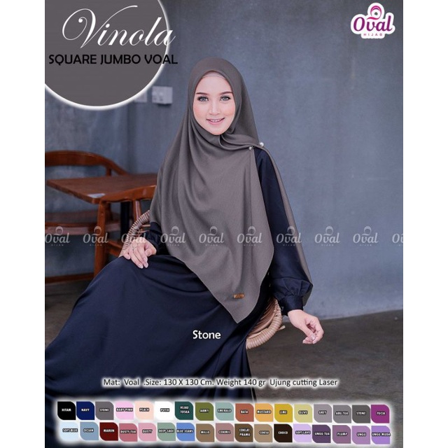 Vinola Square Jumbo Voal Hijab Segiempat Voal Jumbo