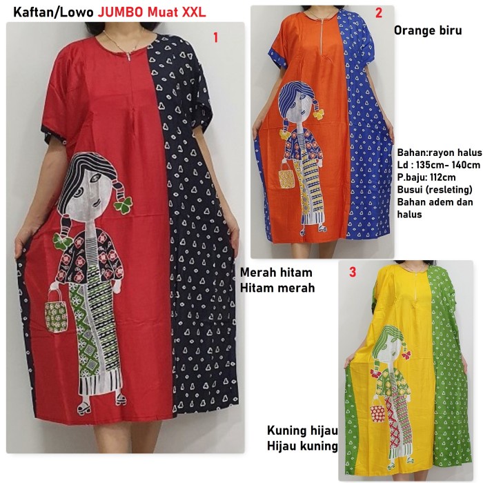 Kaftan Batik Daster Lowo Batik Jumbo Panjang Ready