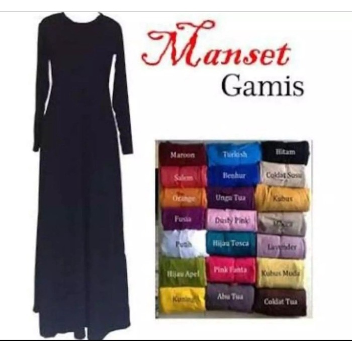 Manset Gamis-Dalaman Gamis Wanita Polos-Allsize/Kaos Pe/ Ready