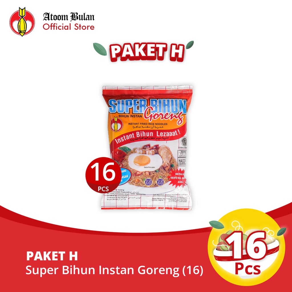 

Paket H - Super Bihun Goreng (16 pcs)