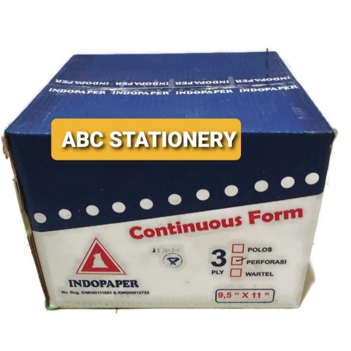 

Promo Continuous Form 3 Ply Prs Atau Bagi 2 Indopaper