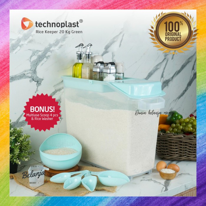 Promo Wadah Dispenser Beras Technoplast Rice Keeper 20 Kg Jumbo