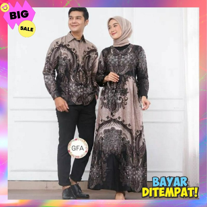 Kopel Idulfitri Syar'I Gamos Pasangam Mewah Import Gamis Couplean Murah Baju Hamis Kapel Muslim Ayah