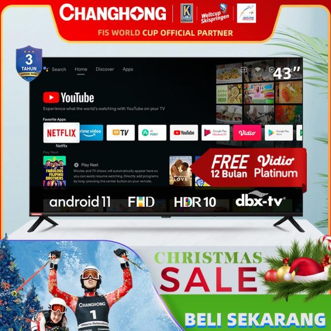 Changhong 43 Inch Newest Android 11 LED FHD TV Youtube L43G7N
