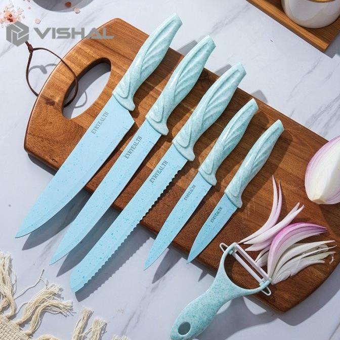 =====] VISHAL Pisau Dapur Set Isi 6pcs Kitchen Knife Set