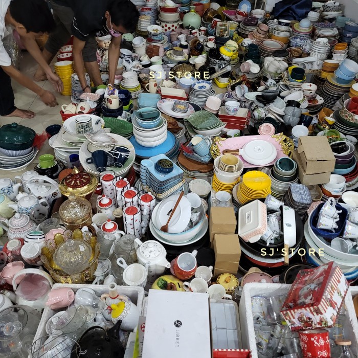 #####] Piring Mangkok Keramik Impor Cantik Polos Motif Besar Medium Kecil 002